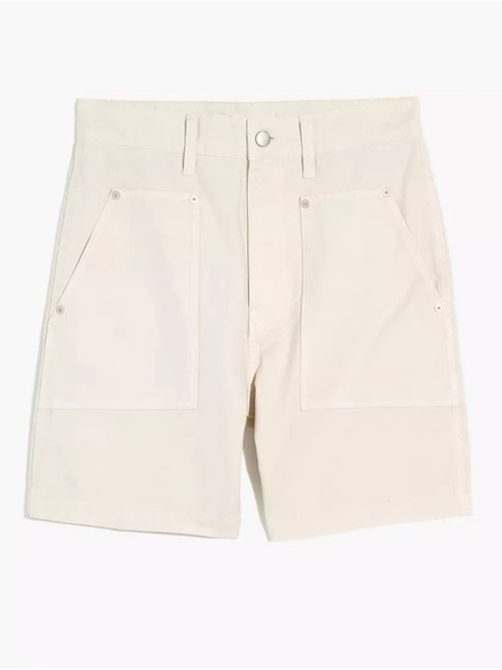 Madewell Carpenter Style Utility High Rise Shorts, Off White size 25 - Picture 2 of 7